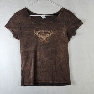 Bella Broken Spoke‎ Saloon Myrtle Beach Graphic T-Shirt XL Brown Bleach
